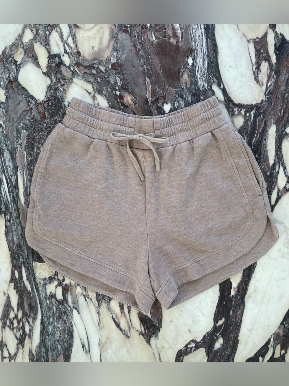Varley Taupe Drawstring Athletic Shorts S